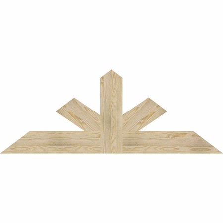 Ekena Millwork Saratoga Rough Sawn Timber Gable Bracket, Douglas Fir, 60"W x 22"H x 2"D x 6"F, 9/12 Pitch GBW060X22X0206SAR00RDF